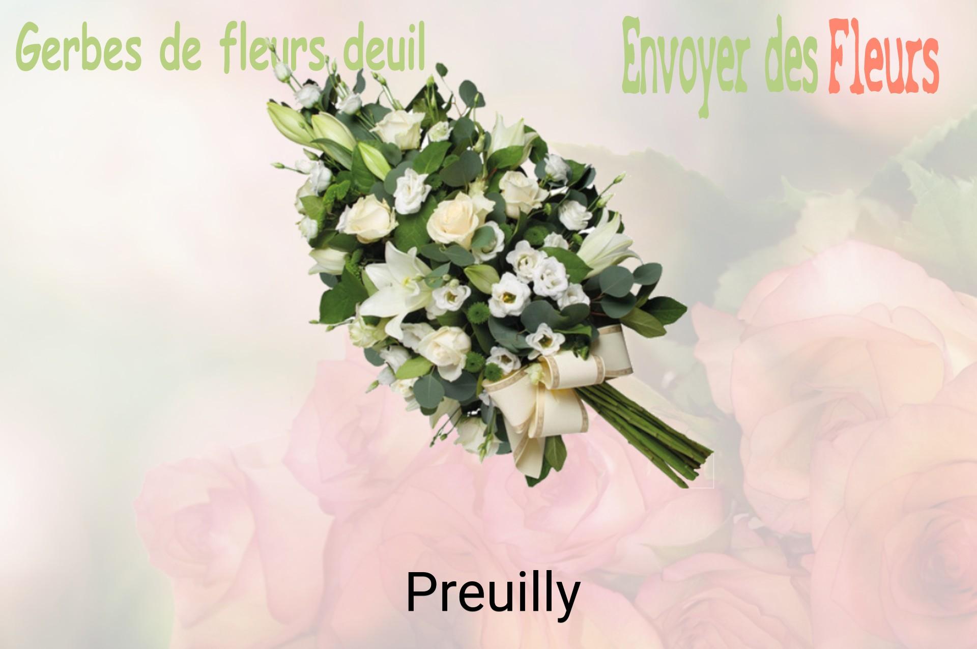 Gerbe de fleurs de deuil livrée à Preuilly